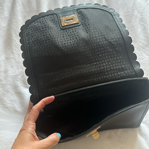 ♠️Kate Spade Black Scalloped Shoulder Bag - Picture 6 of 7